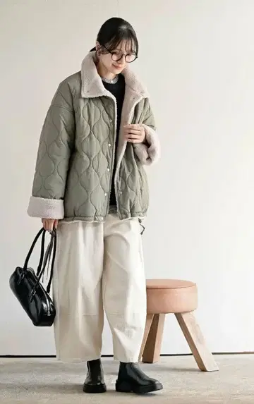 보아 x 퀼팅 리버서블 자켓