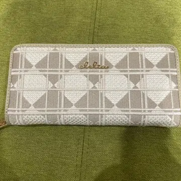 Clelia 장지갑 체크 라피네 베이지