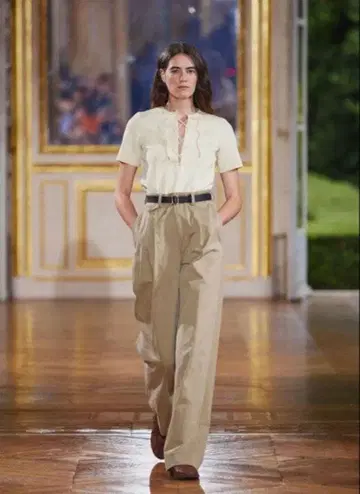 auralee WASHED FINX CHINO ONETUCK PANTS