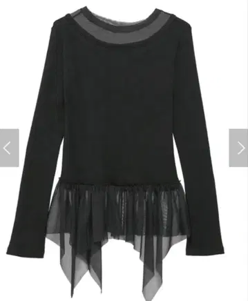 FLAREUP 레이어드 레이스 프릴 롱 슬리브 블랙