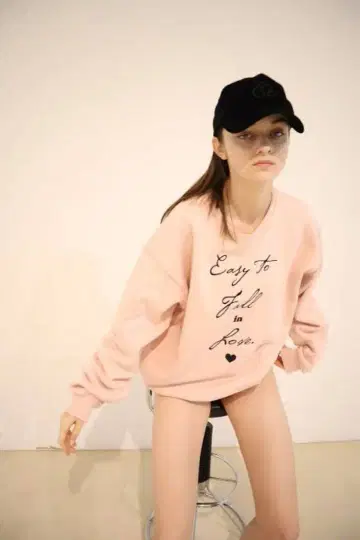 epine 핑크 맨투맨 heart sweat baby pink