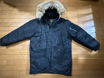 퍼 후드 밀리터리 다운 자켓 L