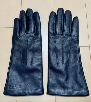가죽 장갑 네이비 플리스 안감 부착