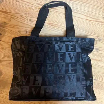 블랙 로고 토트백