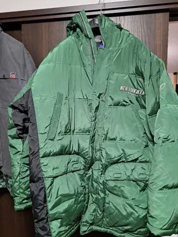 NEW YORK JETS 다운 코트 그린 자켓