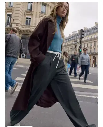 ZARA 새상품급 와이드 레그 팬츠 더블 허리 밴딩