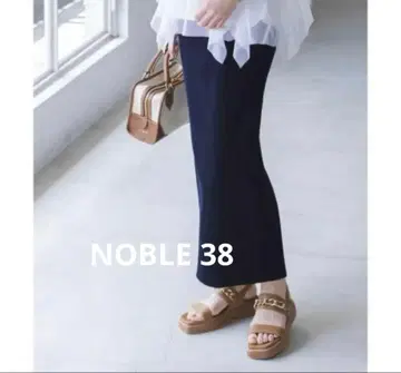 NOBLE 골지 타이트 스커트 네이비 38