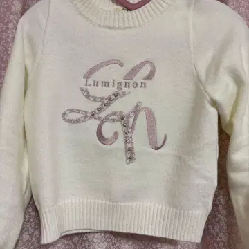 lumignon 로고 니트 화이트