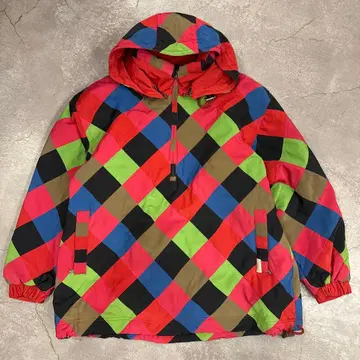 컬러풀 다이아몬드 패턴 나일론 자켓 충전솜