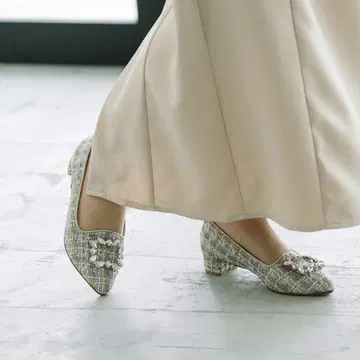 GINZA WASHINGTON 트위드 비쥬 펌프스