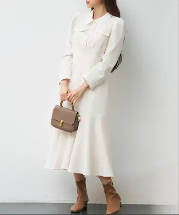 도킹 이튼 칼라 머메이드 롱 원피스 (M 사이즈)