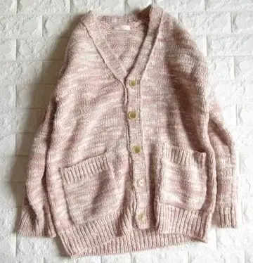 투모로우랜드 맥피 정가 3.8만 루즈 니트 가디건 핑크