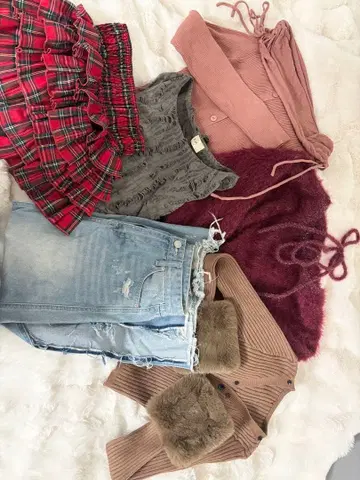 겨울 의류 니트 오프숄더 청바지 스커트 블라우스