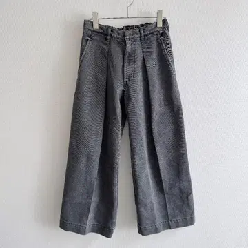 명작 PUBLIC TOKYO 에버크리즈 데님 와이드 팬츠 그레이 남성용