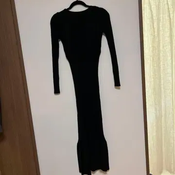 스타일링 블랙 리브 니트 원피스