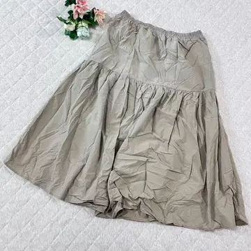 엘비씨 [M] 롱 스커트 허리밴딩 개더 스포티 스타일리시