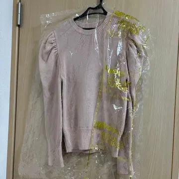 클리닝 완료! girlish 퍼프 슬리브 코튼 니트 핑크 S 사이즈