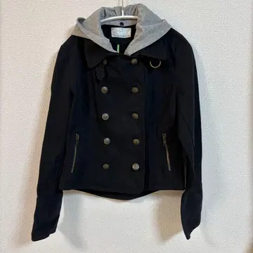 COCOTOG I RLS 더블 레스트 자켓 그레이 후드 부착