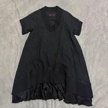 gomme 밴딩 마키히로시게 울 이소재 mix 무릎 기장 원피스 블랙 M