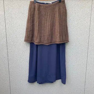 3015 [슈카] L 레이어드 롱 스커트 모헤어 혼합 니트