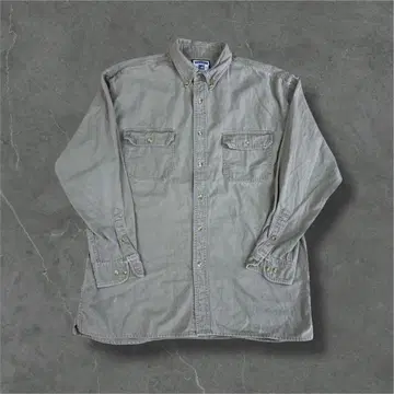 00s L Lee 버튼 다운 셔츠 그레이지 코튼 무지