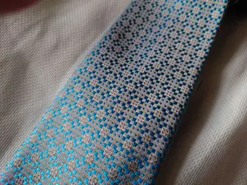 Charvet 스카이블루 작은 꽃 무늬 넥타이