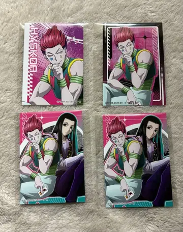 헌터헌터 점프샵 한정판 미니 브로마이드 히소카 4개 세트