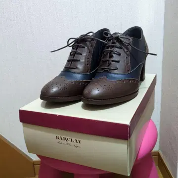 BARCLAY 브라운 네이비 레이스업 슈즈