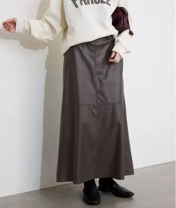 SLOBE IENA 슬로브 이에나 가죽 롱 스커트 겨울 브라운 새상품급