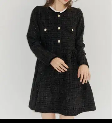 라메코코 트위드 프릴 원피스