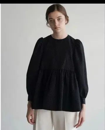 OHGA 패턴 블라우스 PATTERN BLOUSE 블랙 블랙