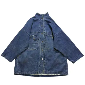 80s 90s 데님 커버올 Onesize 스탠드 카라