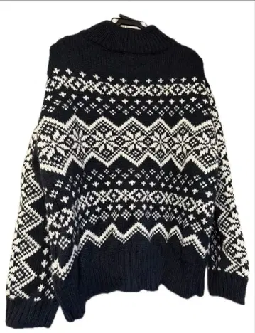 미사용 노르딕 무늬 니트 스웨터 L 사이즈