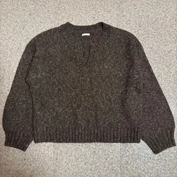 빈티지 브라운 V넥 니트 스웨터