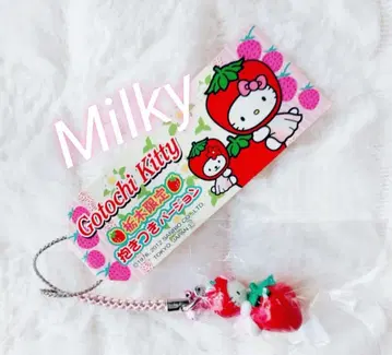 도치기 한정판 딸기 안고 있는 버전 키티 스트랩 구하기 어려움 레어