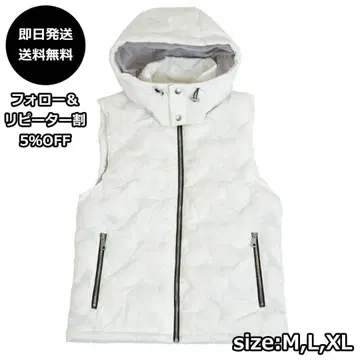 마지막 1개 - 심리스 다운 베스트 화이트/M 셋업 가능 깃털 페더 충전