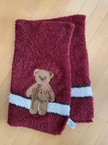 젤라또피케 홀리데이 곰 테디베어 자수 담요 빨간색