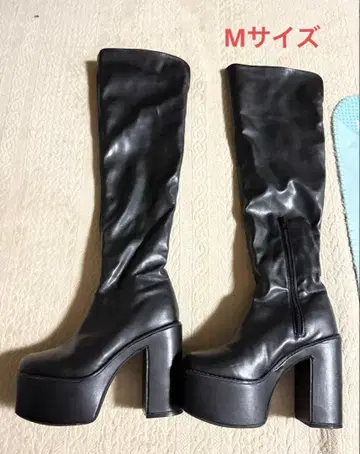 블랙 니하이 롱 부츠 M 사이즈