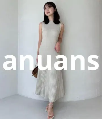 새상품급 anuans 니트 원피스 MEDIUM 베이지 여성용