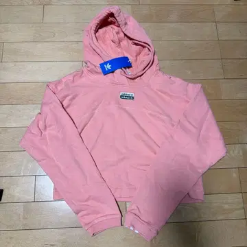 adidas 핑크 크롭 후드티