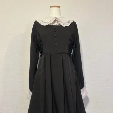 DearMyLove 리본 원피스 레이스 블랙 지뢰계 긴팔