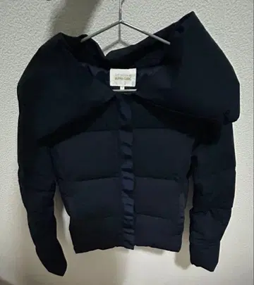 네이비 숏 기장 다운 자켓