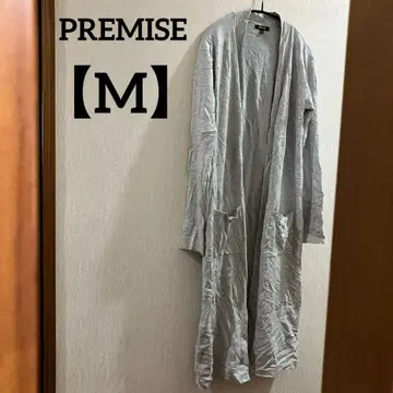 PREMISE [ M ] 롱 가디건 긴팔 라이트 그레이 심플 무지