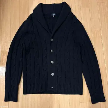 가마쿠라 셔츠 숄카라 케이블 가디건 울 캐시미어 (7 게이지)