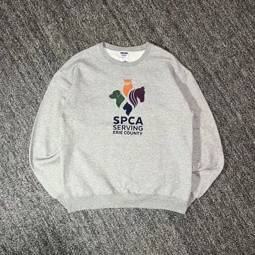 JERZEES 애니멀 맨투맨 그레이 M