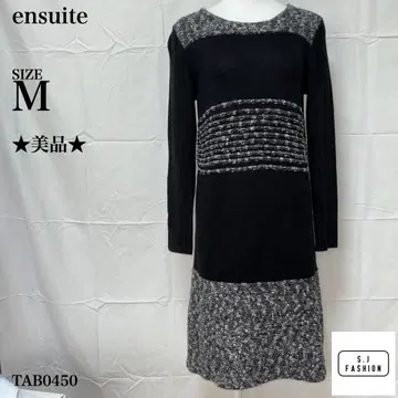 엔 스위트 스팽글 긴팔 니트 원피스 M 사이즈 블랙 그레이