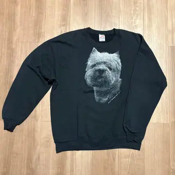 빈티지 애니멀 맨투맨 테리어견 미국제 USA