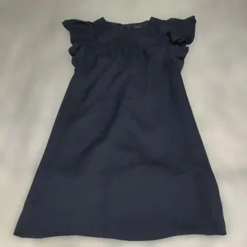 클리어 임프레션 네이비 반팔 무릎 기장 원피스