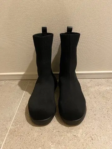 라쿠바키 니트 부츠 블랙