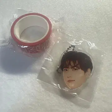 INI 오자키 타쿠미 얼굴 아크릴 키링 얼굴 키 마스킹 테이프